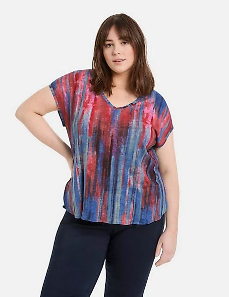 Samoon Kurzarmshirt Shirt aus Leinen-Mix günstig online kaufen