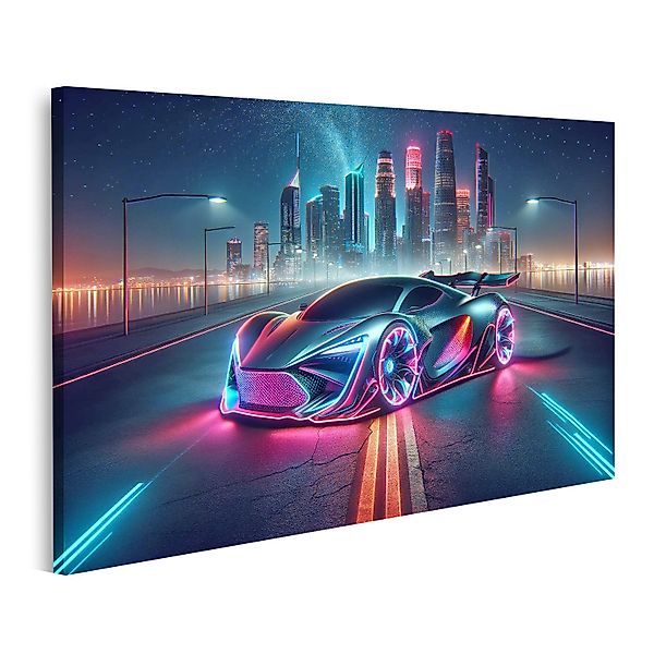 islandburner Leinwandbild Neonlichter und Sternenhimmel Futuristischer günstig online kaufen