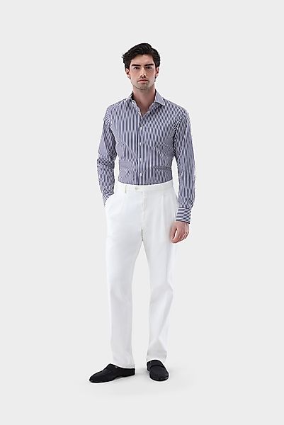 Gestreiftes Hemd aus Popeline mit Haifischkragen günstig online kaufen