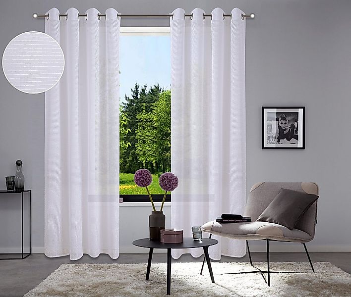 Home affaire Gardine Authal (1 St), Ösen, transparent, Jacquardgardine mit günstig online kaufen