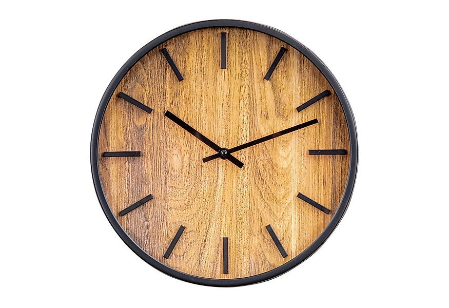 Levandeo® Wanduhr (Wanduhr ⌀29cm Holzoptik Analoge Uhr Rund Natur Schwarz W günstig online kaufen