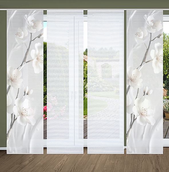 HOME in green Schiebegardine "LAIRA" Paneelwagen 4 Stk. tlg. SET DIGITALDRU günstig online kaufen