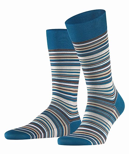FALKE Microblock Herren Socken, 45-46, Blau, Streifen, Baumwolle, 14041-650 günstig online kaufen