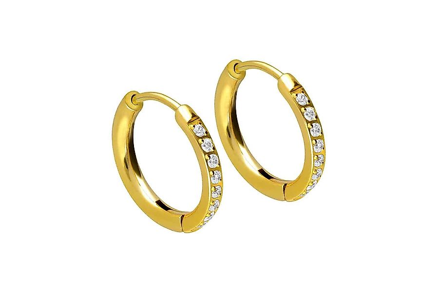 FILANGO Piercing-Set Chirurgenstahl Ohrclicker Creolen EINGEFASSTE günstig online kaufen