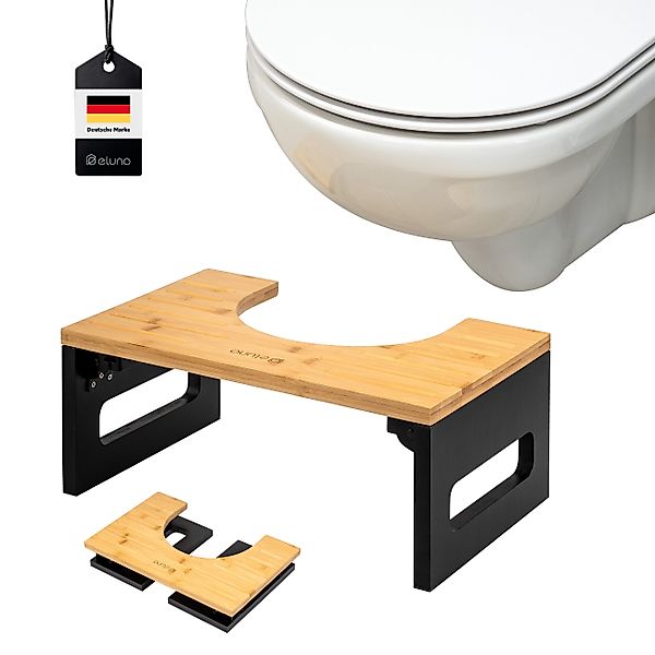 eluno Fußhocker Toilettenhocker, aus Bambus, platzsparend günstig online kaufen