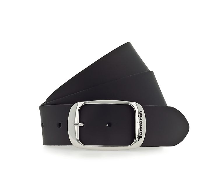 Tamaris Ledergürtel Doppelschließe in glänzendem Silber günstig online kaufen