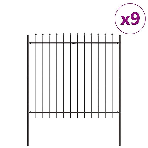 vidaXL Gartenzaun Gartenzaun mit Speerspitzen Grau günstig online kaufen