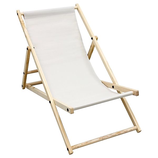 ECD Germany Liegestuhl Klappbar aus Holz 3 Liegepositionen bis 120 kg Beige günstig online kaufen