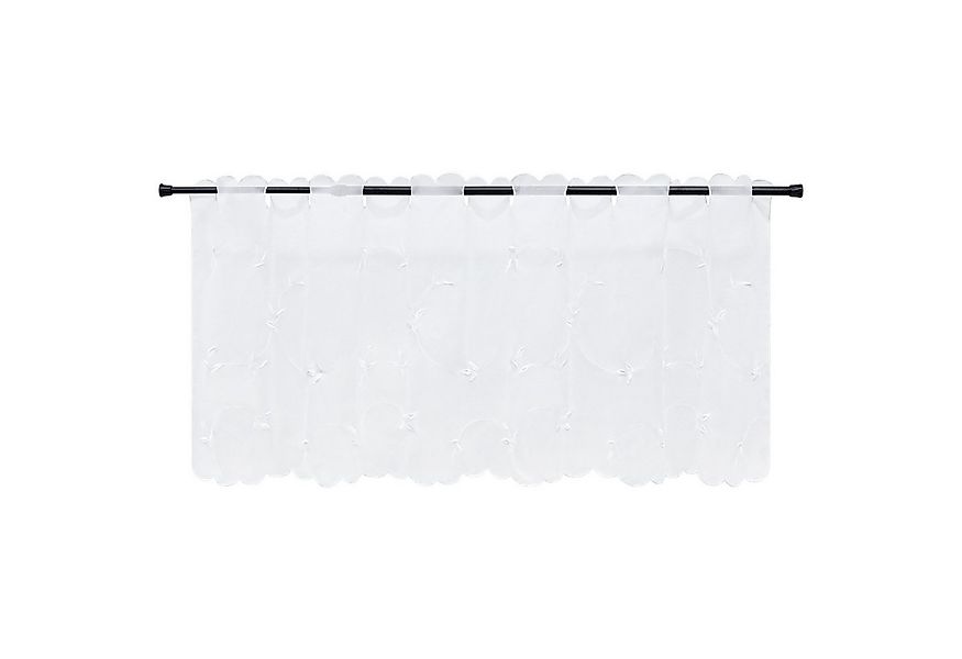 Joyswahl Scheibengardine, Stangendurchzug, halbtransparent, Blattmuster Bis günstig online kaufen