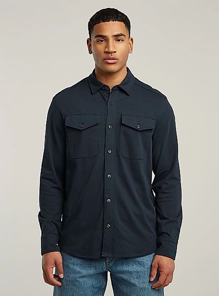 G-STAR Langarmshirt "Jersey Hemd Marine Pockets" günstig online kaufen