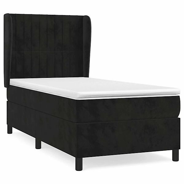 vidaXL Boxspringbett mit Matratze Schwarz 90x190 cm Samt1379267 günstig online kaufen