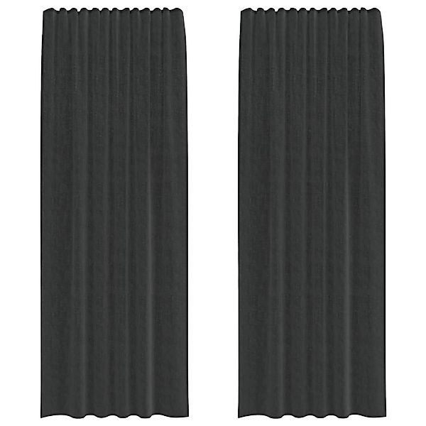 vidaXL Voile Vorhänge mit Stangentaschen 2 Stk Schwarz 4102170 günstig online kaufen