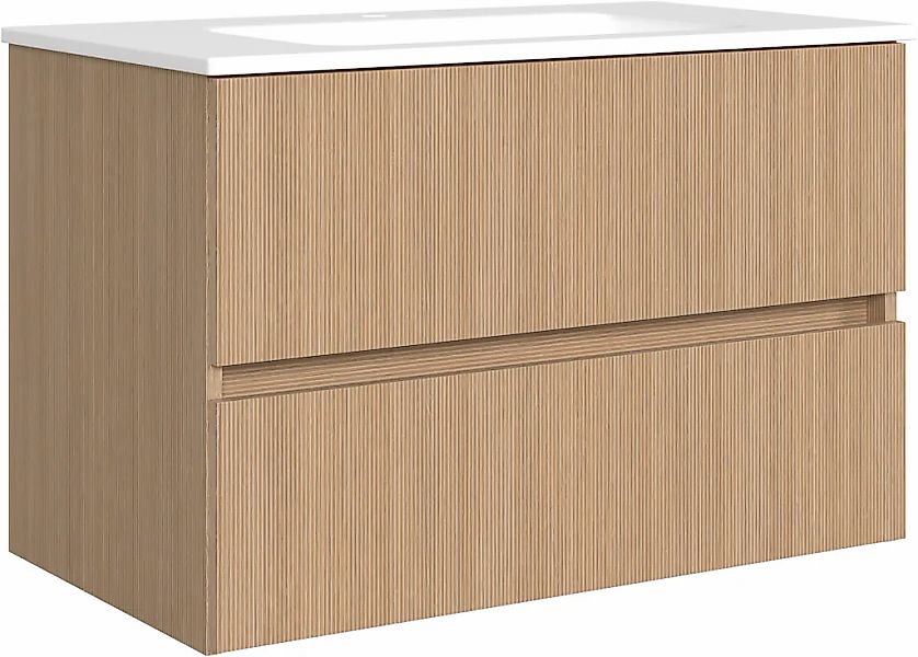 welltime Waschtisch "EIXO, 2 Metall-Vollauszüge mit Softclose, Mineralguss- günstig online kaufen