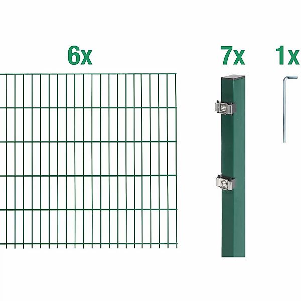 Alberts Doppelstabmattenzaun Grundset, (Set), Höhe: 80-160 günstig online kaufen