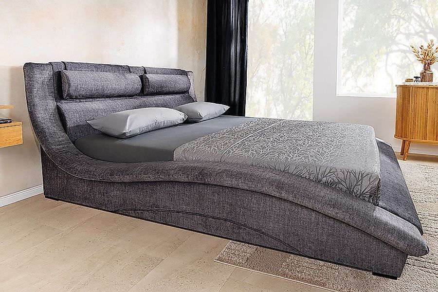 riess-ambiente Polsterbett SWING 180x200cm grau - Samt, Seidenstoff, geschw günstig online kaufen