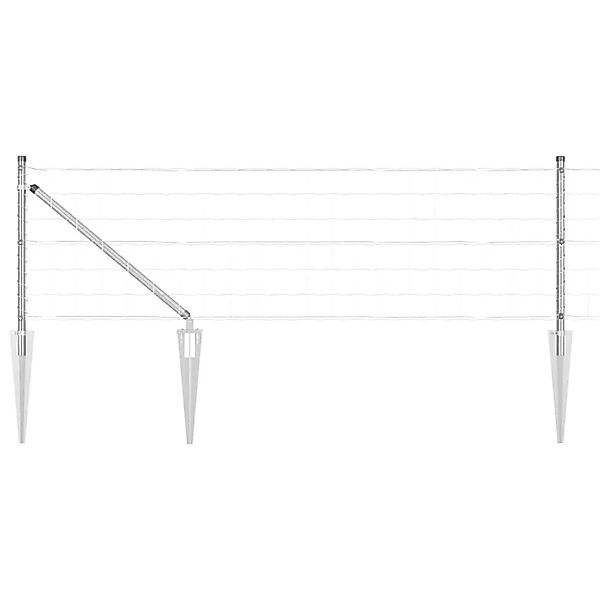 vidaXL Zaun mit Pfosten Silber 0,4 x 10 m Stahl 3350748 günstig online kaufen