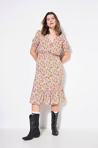 Studio Untold Midikleid Midikleid A-Linie Minimal-Flowers Volant günstig online kaufen