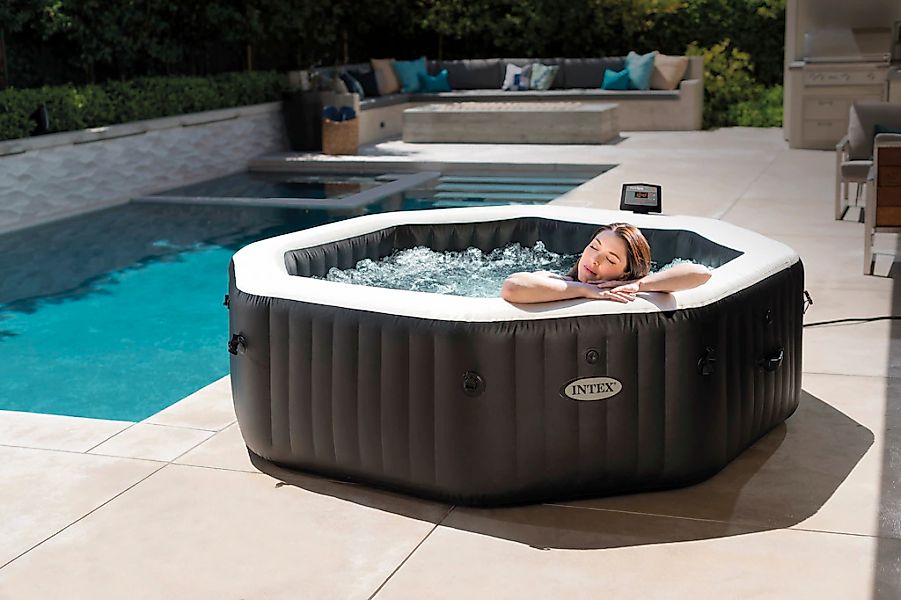 Intex Whirlpool "PureSPA "Jet + Bubble Deluxe" octagon, onyx black", (Set), günstig online kaufen