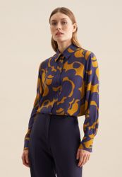 seidensticker Hemdbluse "Schwarze Rose" 1/1 Kragen Geometrische Muster günstig online kaufen