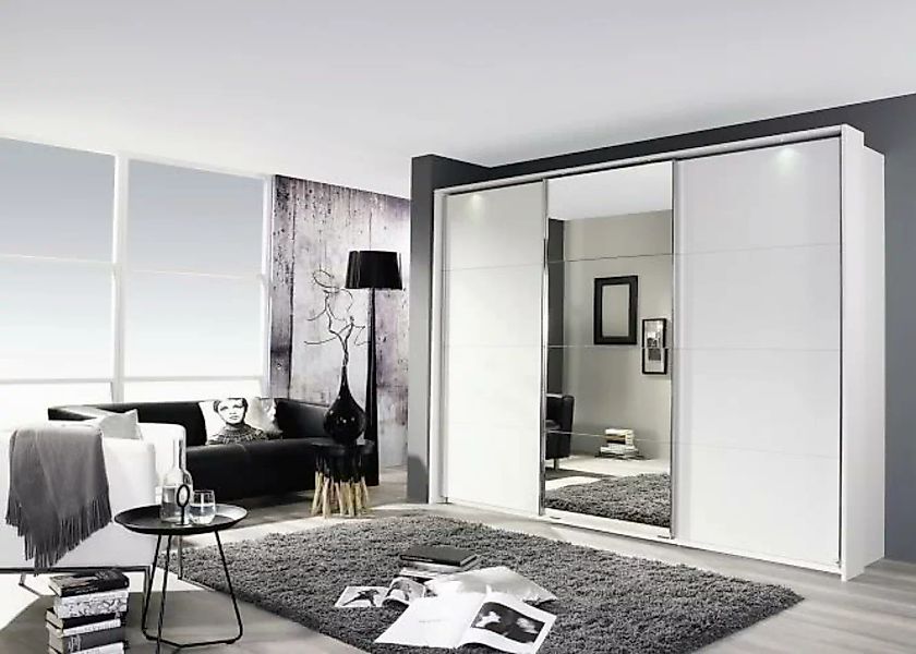 Schwebetürenschrank 3-türig inkl. Spiegeltür Alpinweiß günstig online kaufen