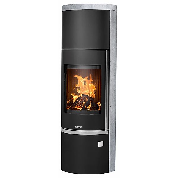 Justus Kaminofen Faro W+ 2.0 Stahl-Speckstein Schwarz Speicherstein 7 kW günstig online kaufen