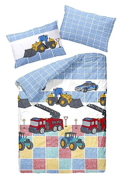 JACK Babybettwäsche 100x135cm Feuerwehr Polizei Traktor günstig online kaufen