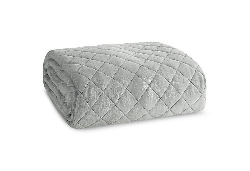 Eurofirany Tagesdecke BLINK, Samtdecke Karomuster Weicher Überwurf Velours günstig online kaufen