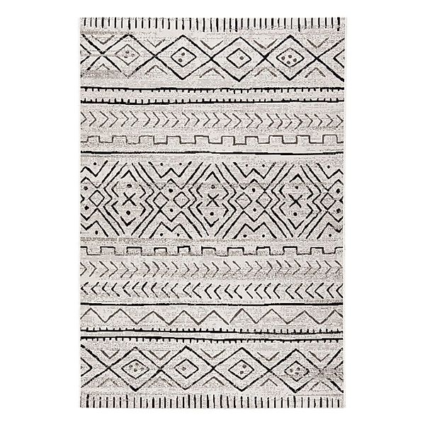 KARAT Outdoorteppich Aztec Gemütlicher Außenteppich Grau 80 x 150 cm günstig online kaufen