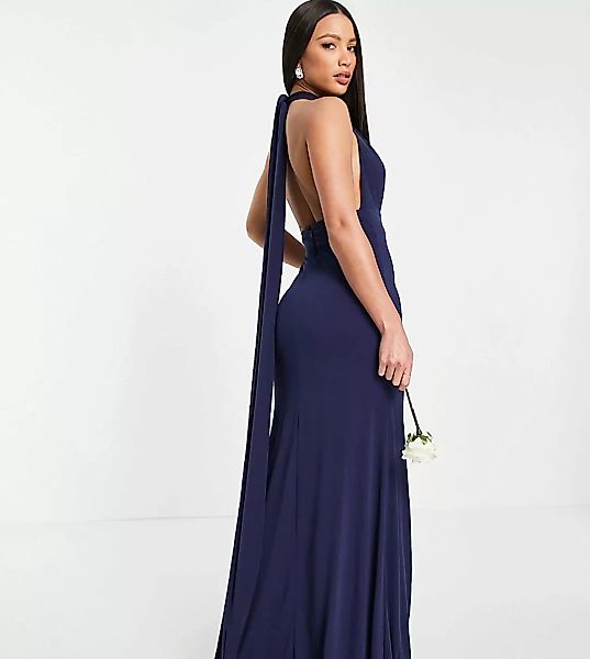 TFNC Tall – Bridesmaid – Maxikleid mit Multiway-Design in Marineblau günstig online kaufen