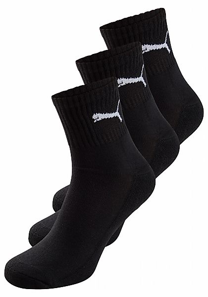 PUMA Sportsocken "short crew" 3 Stk. tlg. gepolsterte Frottee-Sohle, atmung günstig online kaufen