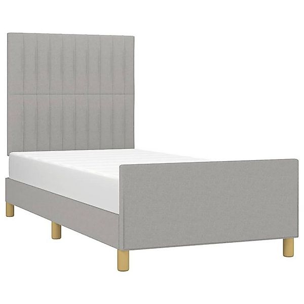 vidaXL Bett Bettgestell ohne Matratze Hellgrau 100x200 cm Stoff günstig online kaufen