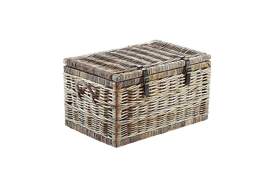 Kobolo Truhe Sitztruhe aus Rattan mit Griffen Kubu Grau 70 cm (1 St), mit S günstig online kaufen