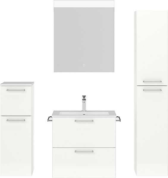 nobilia® Badmöbel-Set »Tolvina«, (4 St., vormontiert, mit Soft-Close), Hoch günstig online kaufen