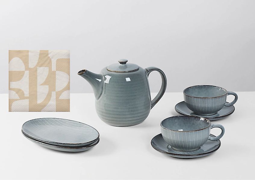 Broste Copenhagen Teeservice "Single Geschirr-Set Nordic Sea, inkl. 1 Päckc günstig online kaufen