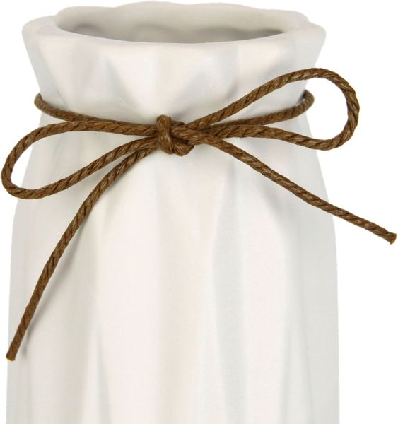 I.GE.A. Dekovase "Dekovase" Mit Riffelungen und Schleife Keramik 2er Set we günstig online kaufen