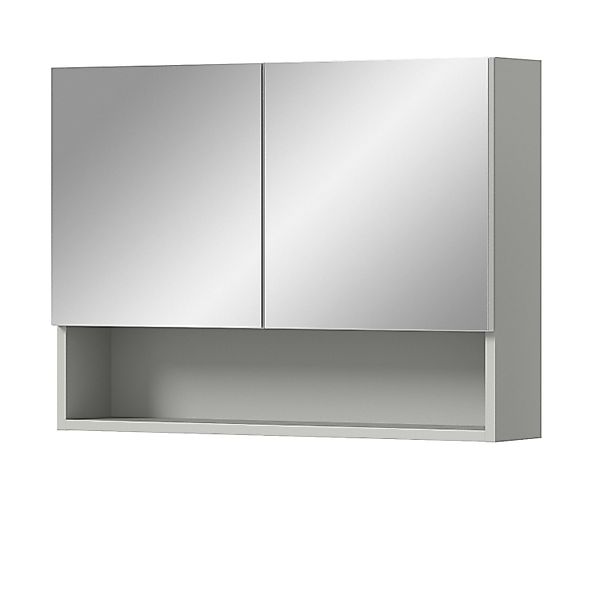 Inn.Furn Spiegelschrank Grau 74 cm 2-türig mit Soft-Close Carlo günstig online kaufen