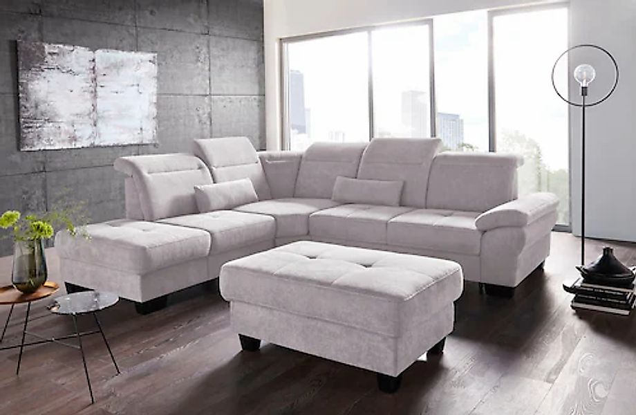 Home affaire Ecksofa »Cornwall L-Form« incl. Sitztiefenverstellung, mit Bet günstig online kaufen