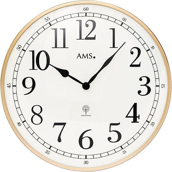 AMS Funkwanduhr F5606 (Quarzuhr, Wohnzimmer, Esszimmer,Küche,Büro,Ø günstig online kaufen