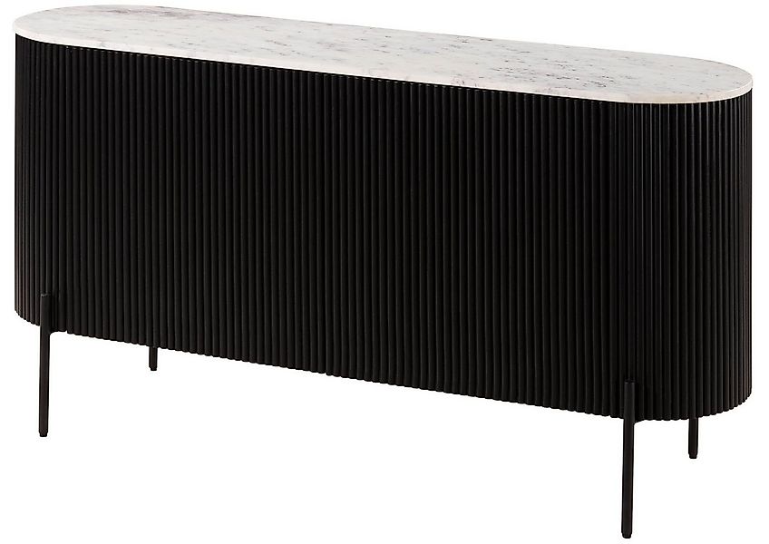 Massivmoebel24 Sideboard BARCELONA (Massivholz), Mango 145x40x76 schwarz la günstig online kaufen