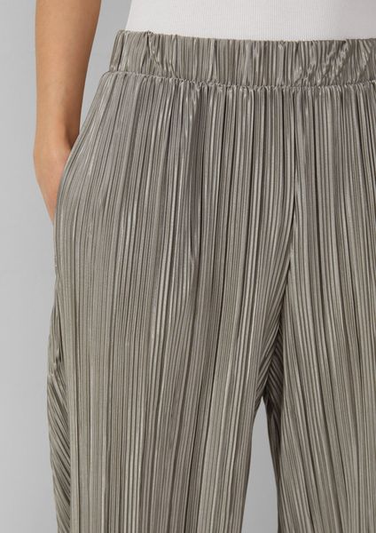 QS Stoffhose Plissierte Wide-Leg-Hose günstig online kaufen
