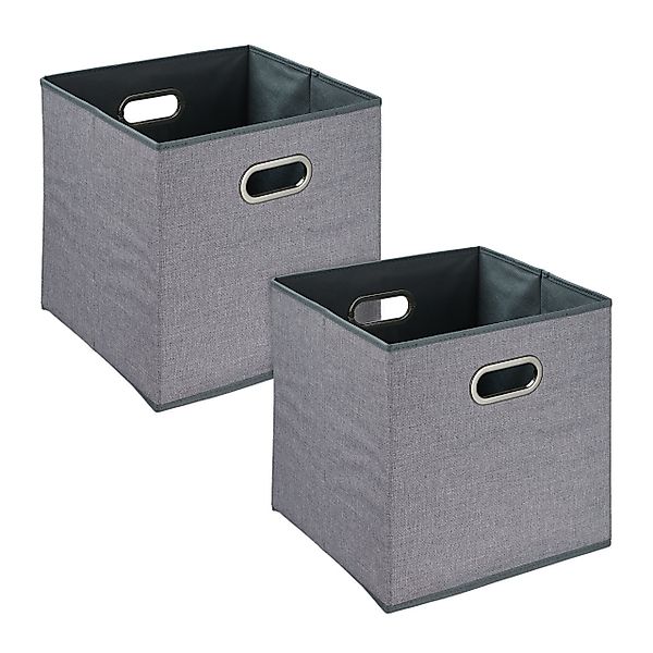 relaxdays Aufbewahrungsbox Graue Aufbewahrungsbox im 2er günstig online kaufen