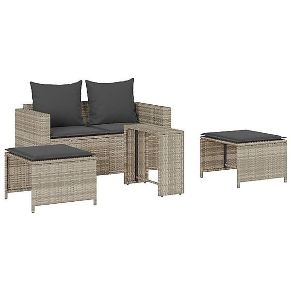vidaXL Loungesofa 5tlg. Garten-Sofagarnitur Kissen Stapelbar günstig online kaufen