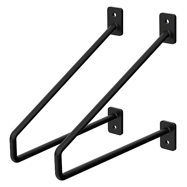 ML-Design 2 Stück Regalhalterung 220 mm Schwarz aus Stahl Haarnadel Regalwi günstig online kaufen