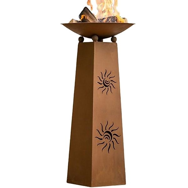 Home-trends24.de Feuerschale Feuer-Säule Pflanzschale Sonne Feuerschale günstig online kaufen