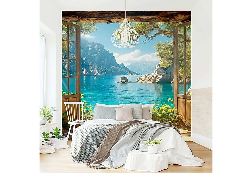 Bilderdepot24 Fototapete Traumhafter Ausblick Fenster 3D-Effekt, Glatt, Mat günstig online kaufen