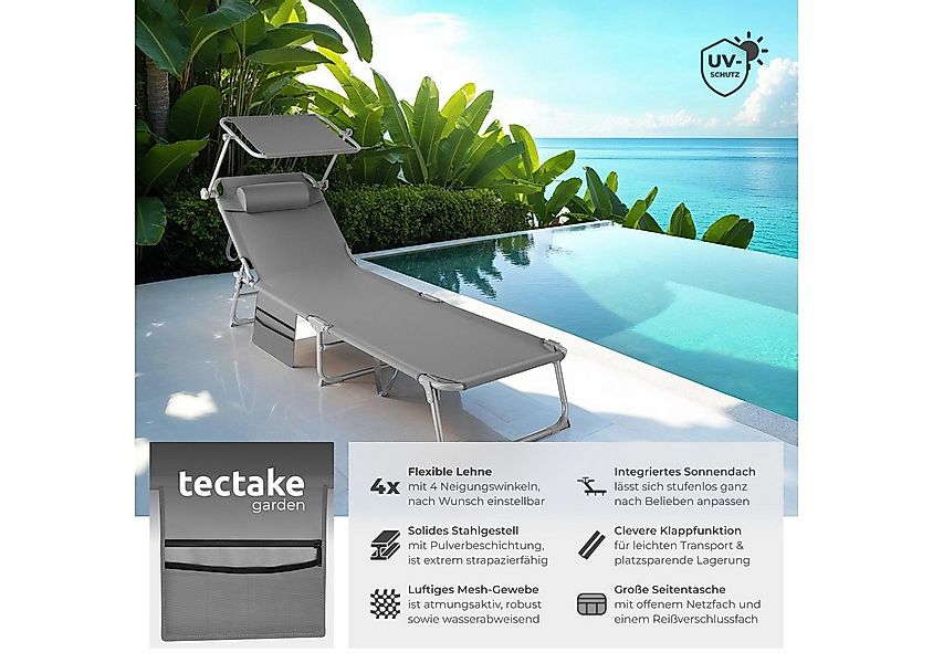 tectake Gartenliege 2er Set Sonnenliege, 1 St., Klappbarer Sonnenliegen mit günstig online kaufen