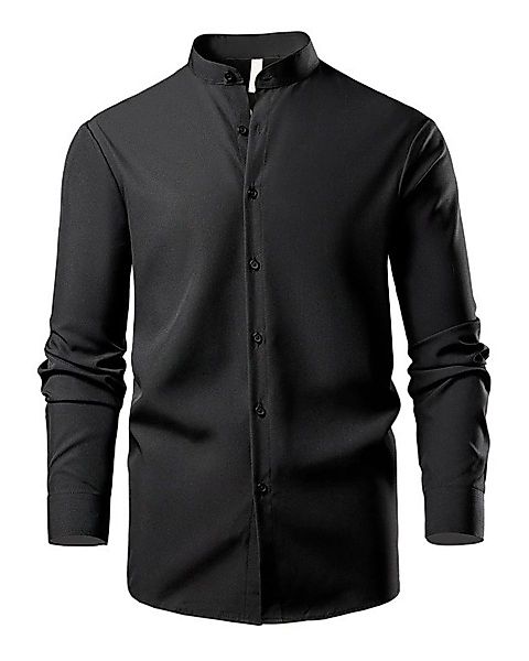 Allthemen Langarmhemd mit Stehkragen Slim Fit günstig online kaufen