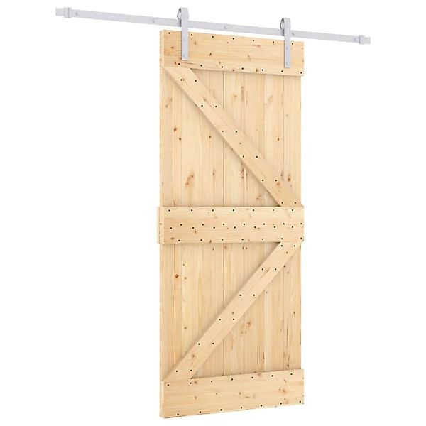 vidaXL Schiebetür mit Beschlag 90x210 cm Massivholz Kiefer 3203024 günstig online kaufen