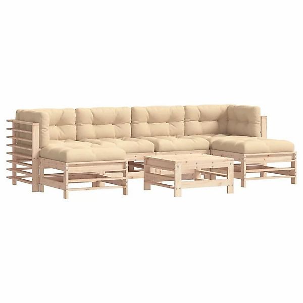 vidaXL 7-tlg Garten-Lounge-Set mit Kissen Massivholz Modell 7 günstig online kaufen