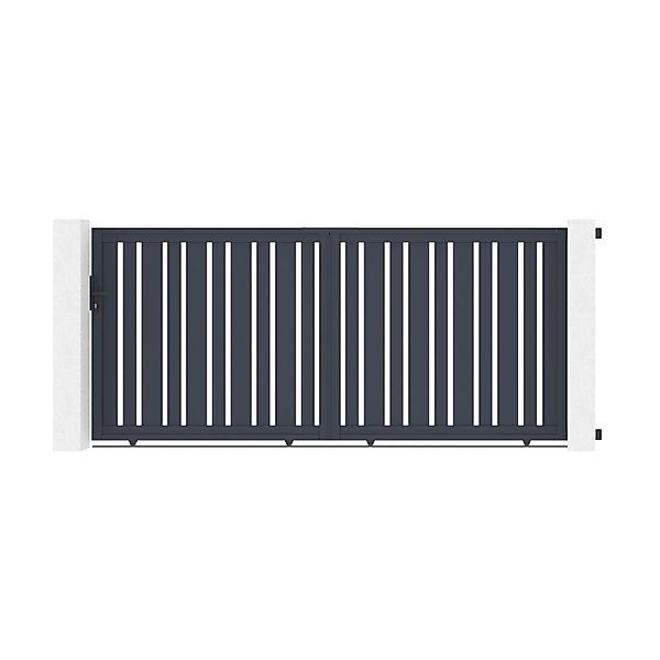 Casanoov Elektrisches Schiebetor Veymont 350x 160cm Aluminium Grau & Motori günstig online kaufen